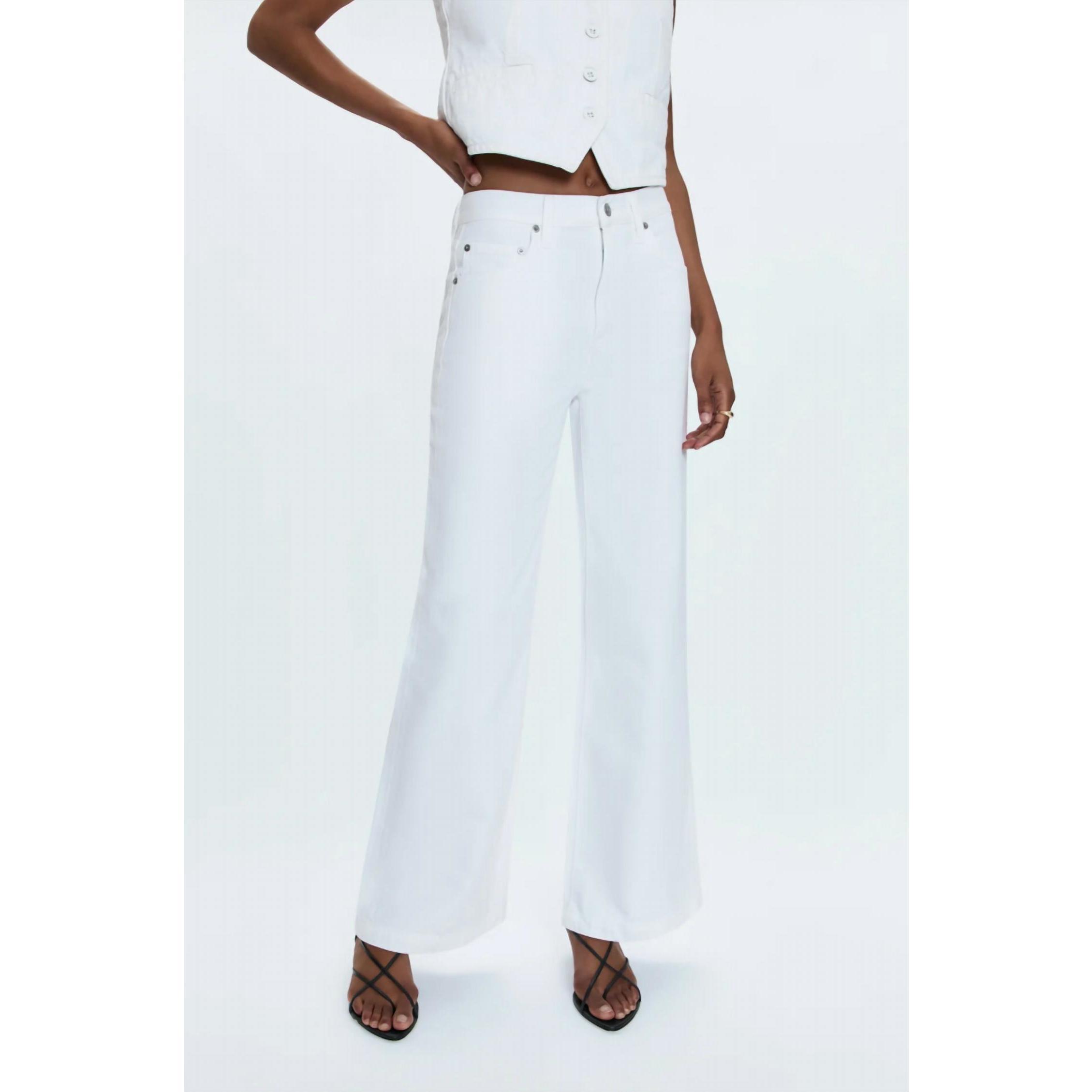 New Pistola Jaydn Low Slung Palazzo Jean In Vivid White
